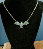 Bat!!!  Sterling Silver Bat Skeleton Earring and Necklace Set