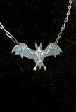 BAT!!!  Large Bat Skeleton Necklace - Sterling Silver
