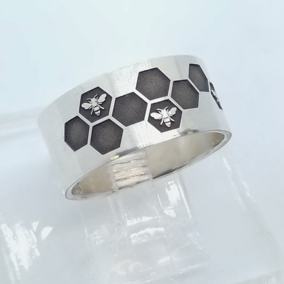 All A-Buzz Sterling Silver Wide Ring