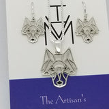 Wolf Geometric Necklace and Earring Set