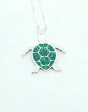 Turtle Pendant Silver and Crushed Stone