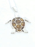 Turtle Pendant Silver and Crushed Stone